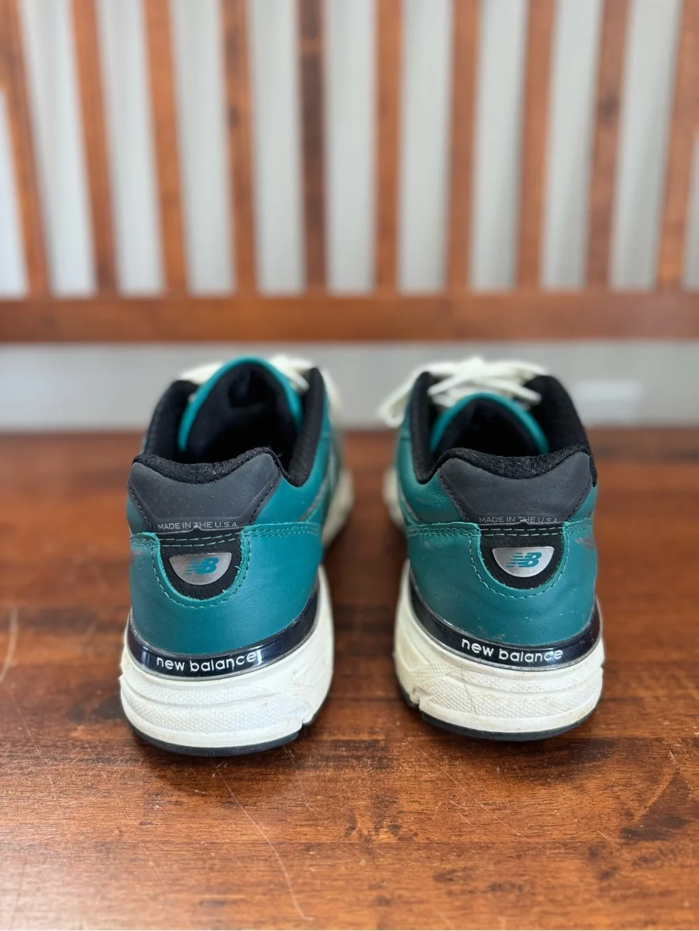 New Balance 990V4 Men’s Teddy Santis Teal Leather Sneakers